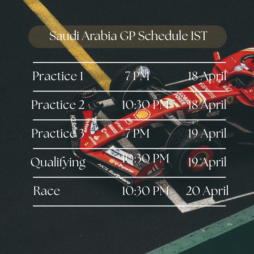 Saudi Arabia GP IST schedule