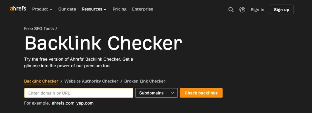 Backlink checker to optimize Google's Ranking Factors