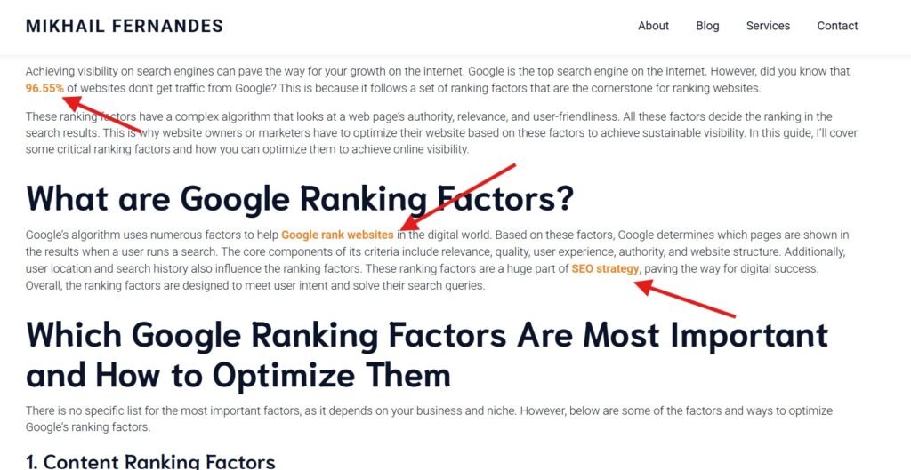 Internal and external links