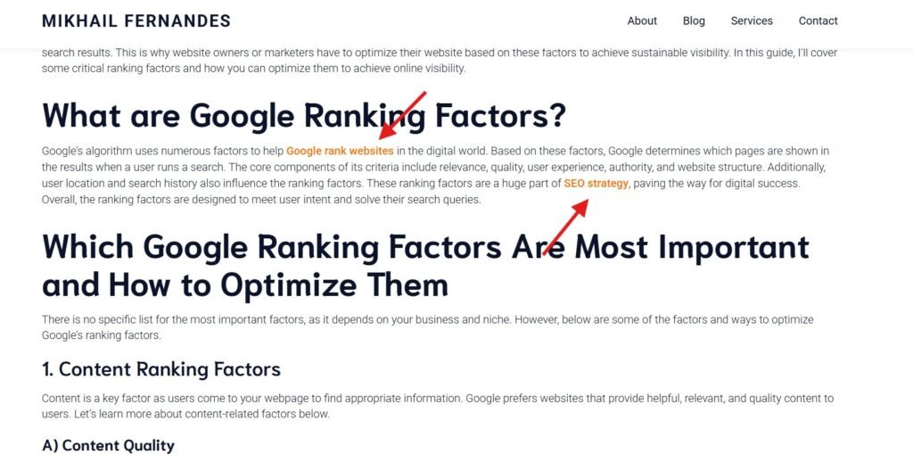 Internal links essential in technical seo