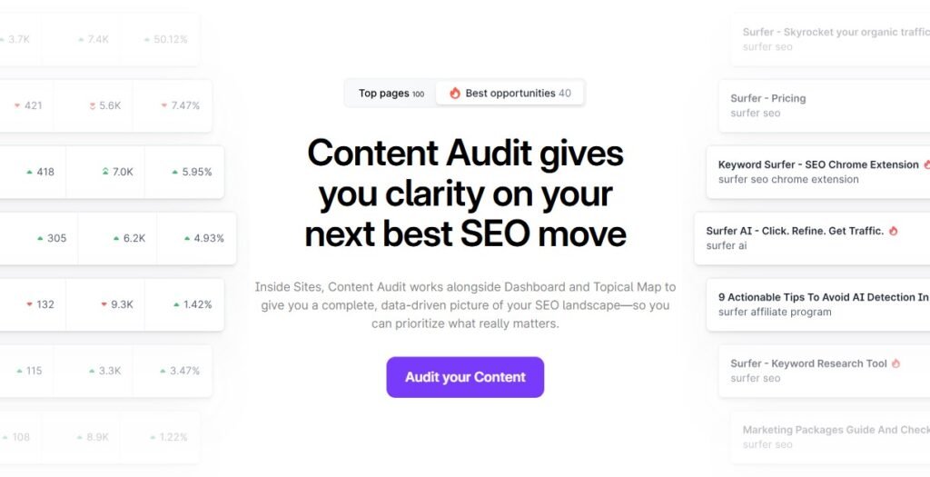 SurferSEO Review: Content audit